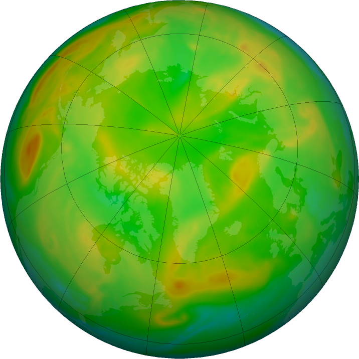 Arctic ozone map for 07 June 2022